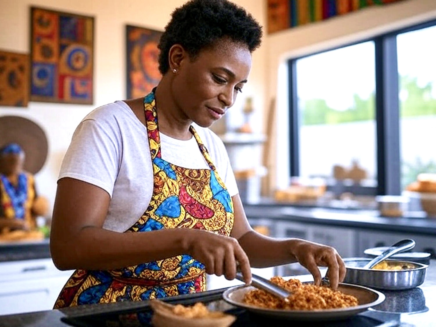 African chef preparing traditional cuisine
